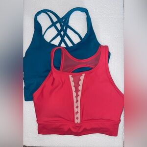 Set of 2 Longline Sports Bras/Swim Tops. Size small.